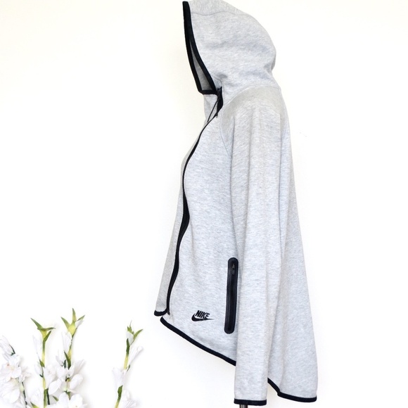 Nike Sportswear Tech Fleece Full Zip Cape Hoodie Jacket Gray SZ S - Picture 11 of 16